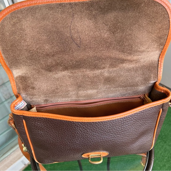 Vintage Dooney Bourke crossbody bag dark brown tan trim Made in USA - Picture 9 of 16